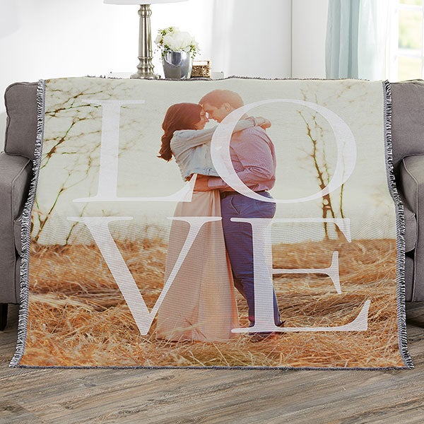 Personalized LOVE Photo Couple Blanket - 16883