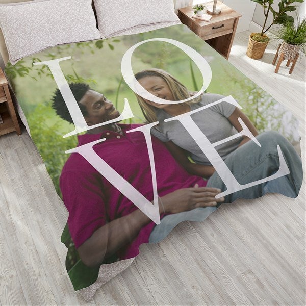 Personalized LOVE Photo Couple Blanket - 16883