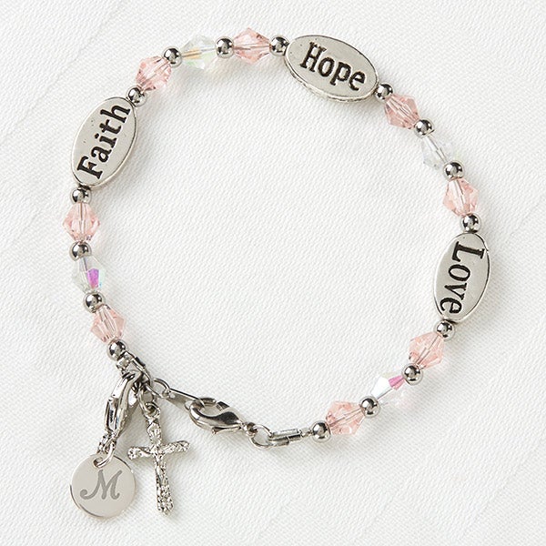 Faith, Hope & Love Child's Personalized Bracelet - 16896