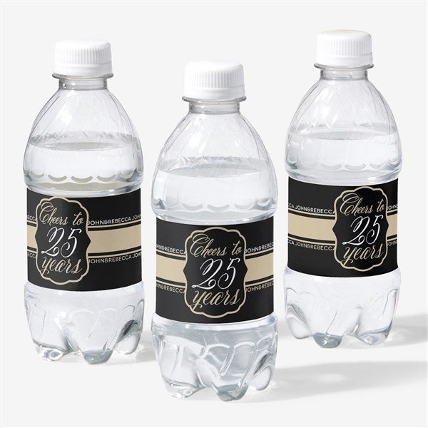 Personalized Water Bottle Labels - Wedding Anniversary - 16900