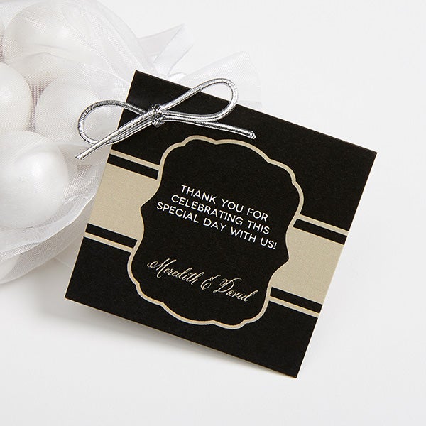 Personalized Anniversary Party Favor Gift Tags - Cheers To Then & Now - 16907