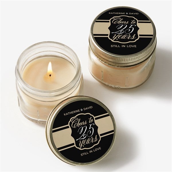 Personalized Anniversary Mason Jar Candle Favors - 16908