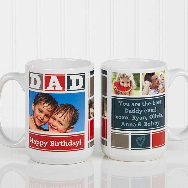 Personalized Photo Coffee Mug - Dad Photo Collage - 16920