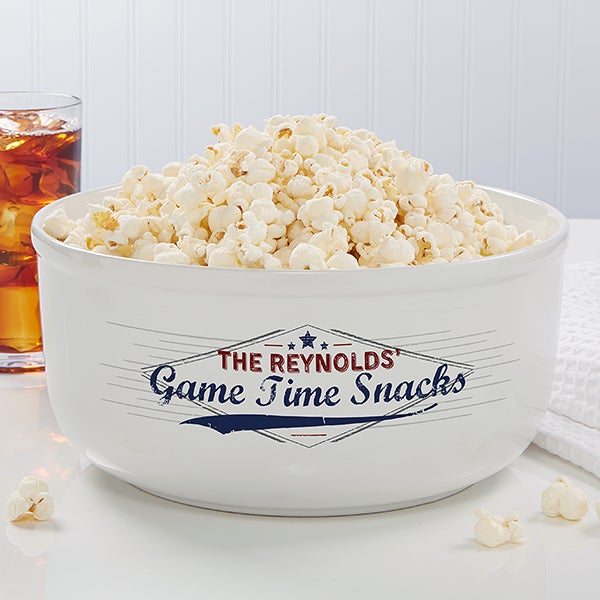 Personalized Large Snack Bowl - Game Time - 16964