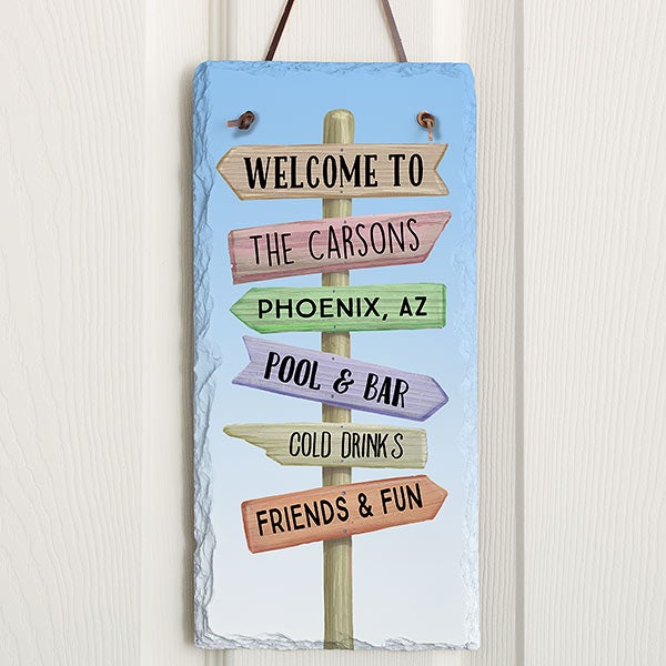 Personalized Vertical Slate Plaque - Journey Marker - 16967