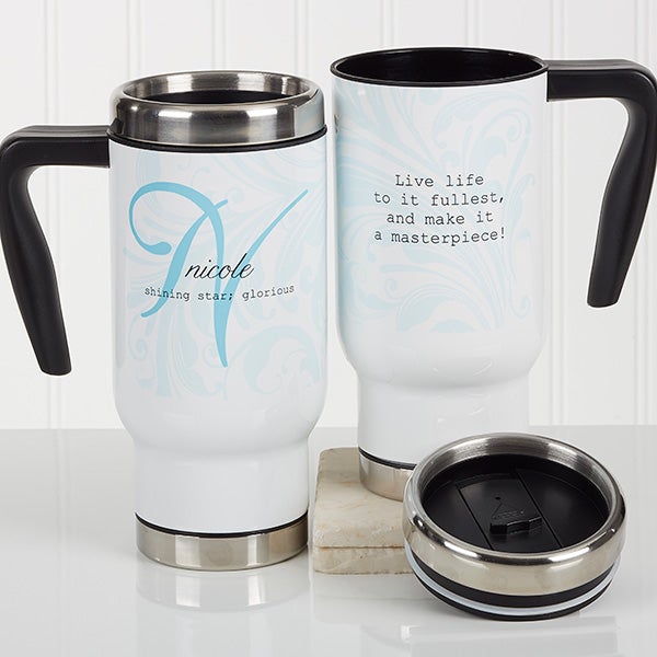 Personalised Travel Mug Metal Coffee Cup Engraved Coffee Cup