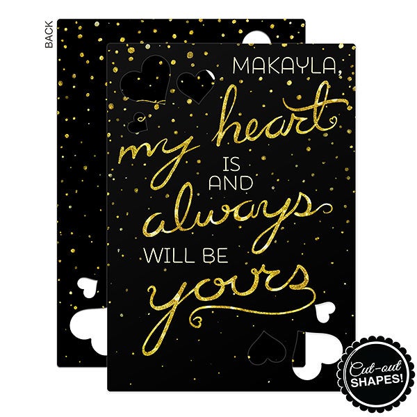 Personalized Heart Cutout Greeting Cards - My Heart Is - 16997