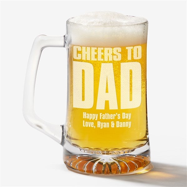 Personalized Beer Glass Mug - Cheers! To Him - 17039