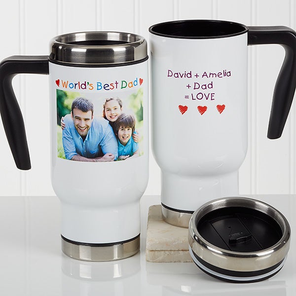 Personalized Photo Commuter Travel Mug - Photo Message For Him - 17043