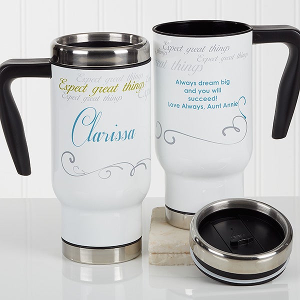 Personalized Commuter Travel Mug - Cup Of Inspiration - 17052