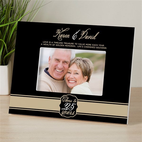 Personalized Anniversary Frame - Cheers To Then & Now - 17075