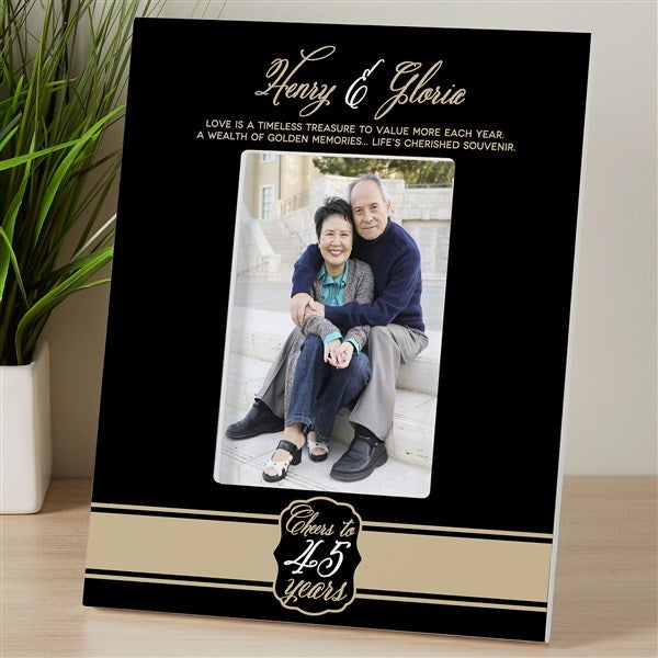 Personalized Anniversary Frame - Cheers To Then & Now - 17075
