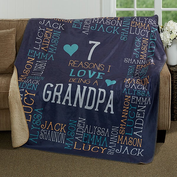 Personalized Blanket 50x60 Sherpa Blanket for Grandpa For Him