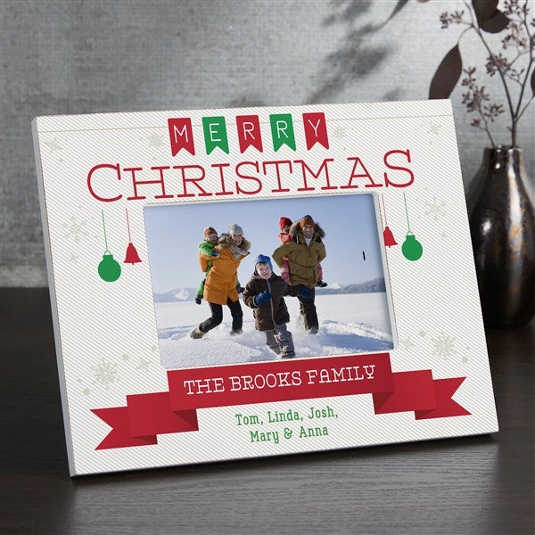 Personalized Christmas Picture Frame - Holiday Banner - 17096