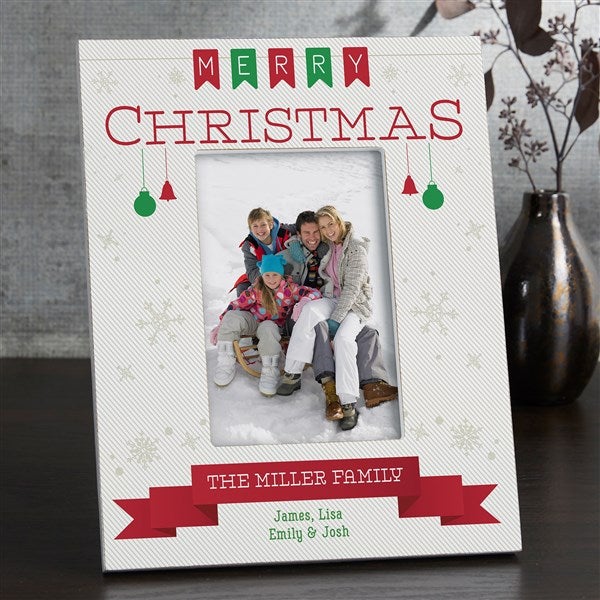Personalized Christmas Picture Frame - Holiday Banner - 17096