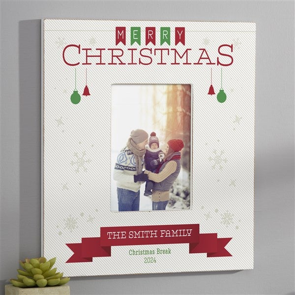 Personalized Christmas Picture Frame - Holiday Banner - 17096