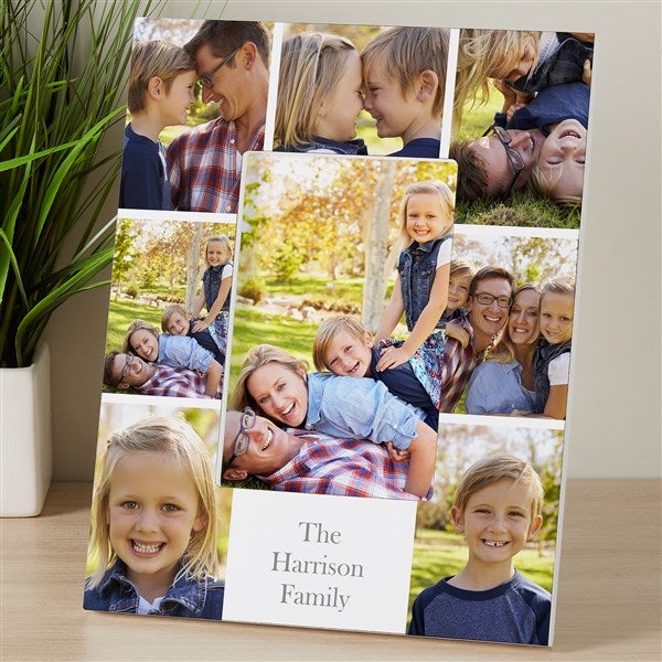 Printed Photo Collage Personalized Family 4x6 Tabletop Frame - Vertical