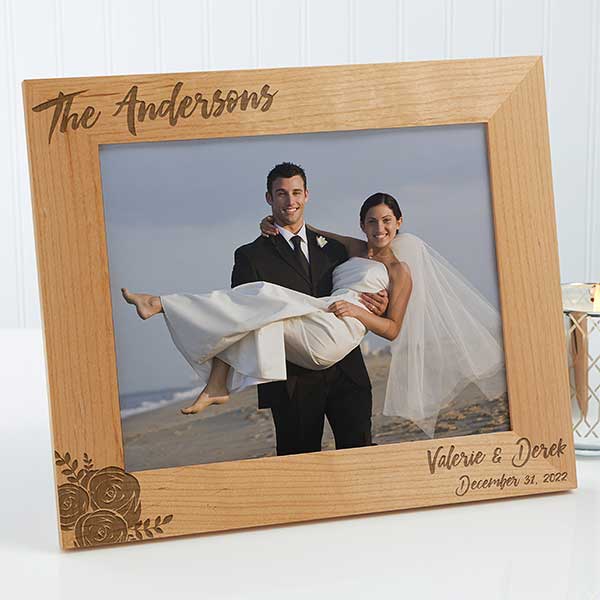 Personalized Wood Frame Modern Chic Wedding 8x10