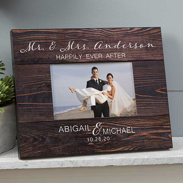 Rustic Elegance Personalized Wedding Picture Frame