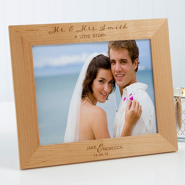 personalized wood wedding frame