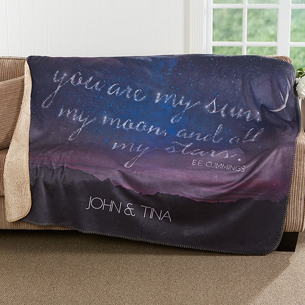 Personalized Romantic Premium Sherpa Blanket - Written In The Stars - 17150