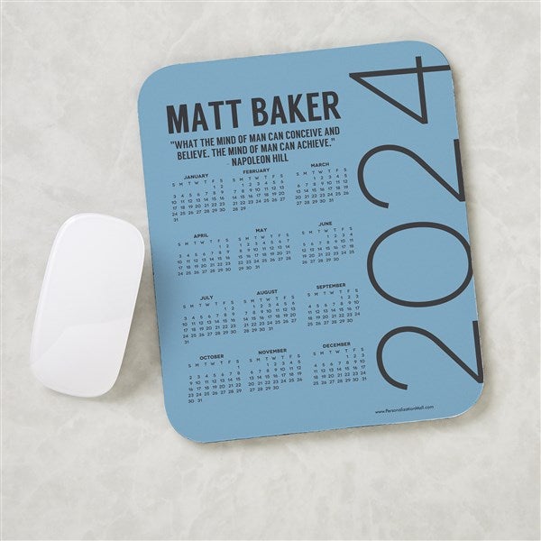Personalized Calendar Mouse Pad - Calendar & Quote - 17159