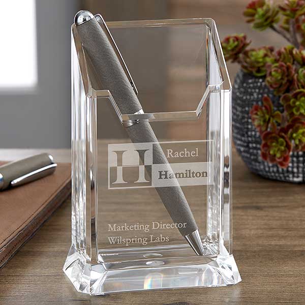Sophisticated Style Personalized Acrylic Pen & Pencil Holder