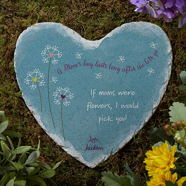 Personalized Mom Heart Garden Stone - A Mom's Hug - 17275