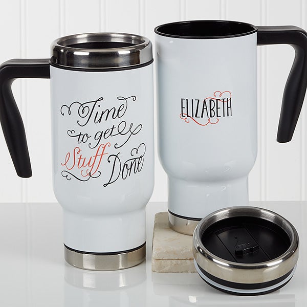 Personalized Commuter Travel Mug Daily Cup Of Inspiration