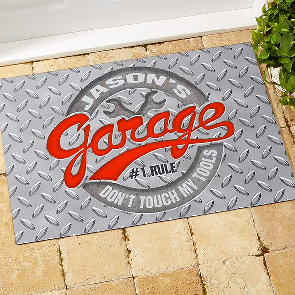 Personalized Doormat His Garage Rules For Him