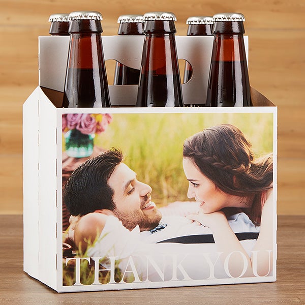Personalized Photo Wedding Beer Bottle Labels & Carrier - 17297