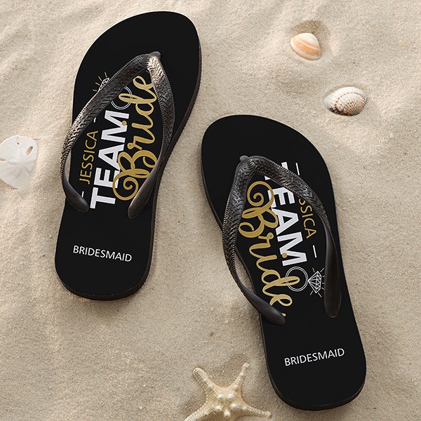 Personalized Wedding Party Adult Flip Flops - Team Bride