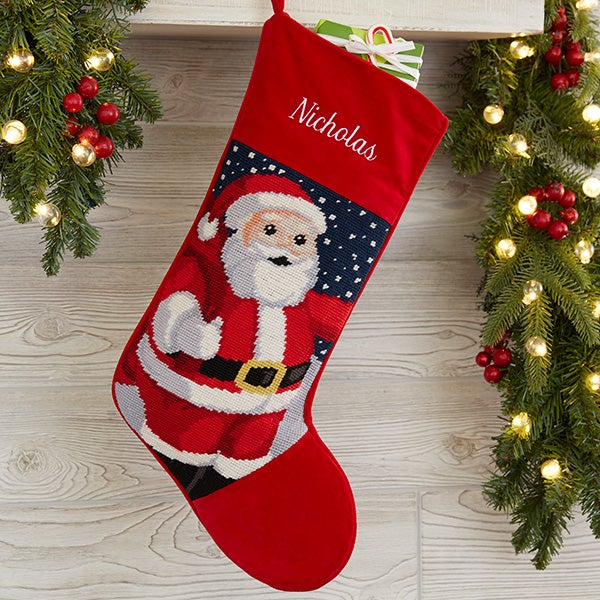 Custom Christmas Needlepoint Stocking. Delivery 2029 -  in 2023