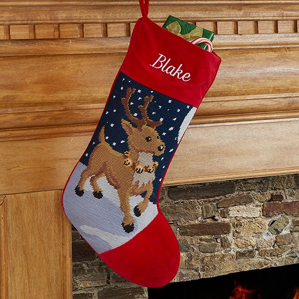 Santa Personalized Needlepoint Stocking