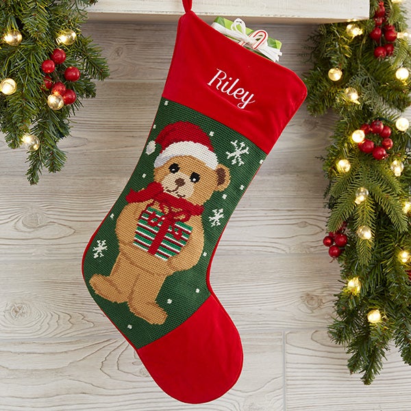 Personalized Needlepoint Christmas Stockings - Winter Charm - 17317