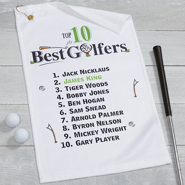Personalized Golf Towel - Top 10 Golfers - 17325