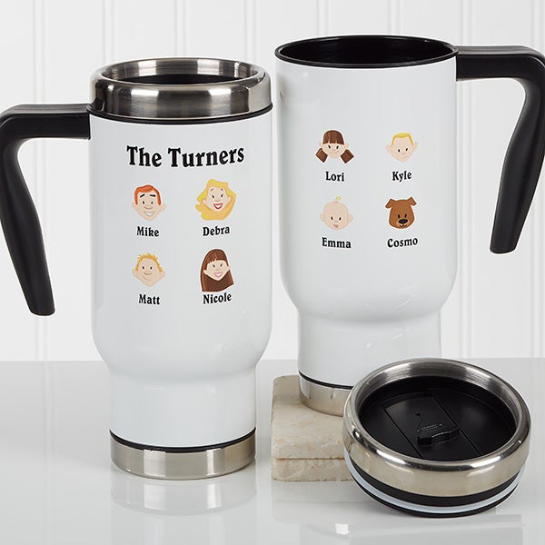Personalized Travel Mug Family Characters