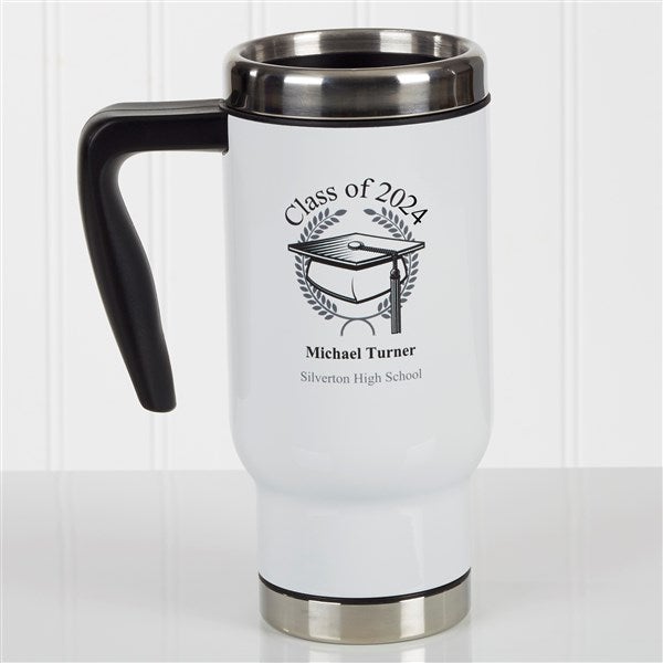 Personalized Commuter Travel Mug - Graduation Cap - 17352