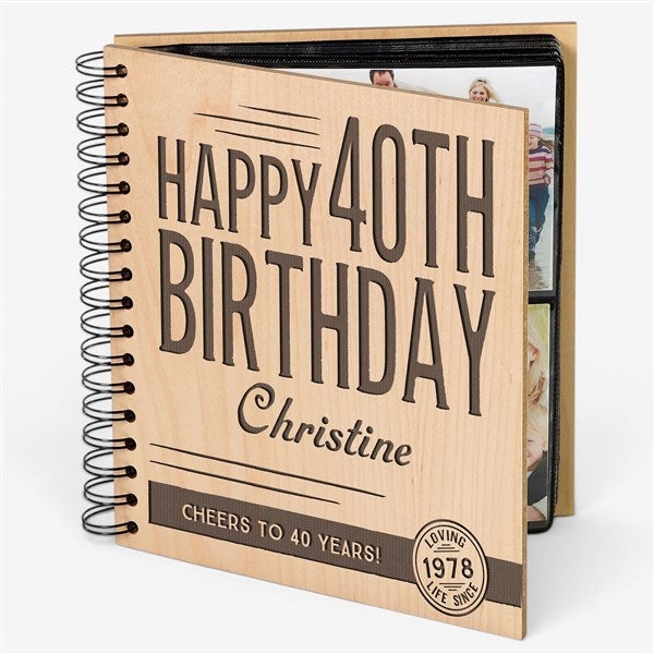 Personalized Birthday Photo Album - Vintage Age Birthday - 17366