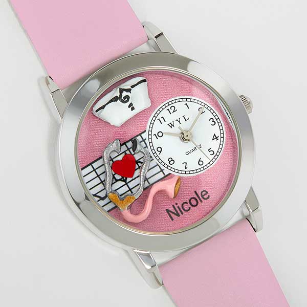 3-D Pink Nurse Personalized Watch