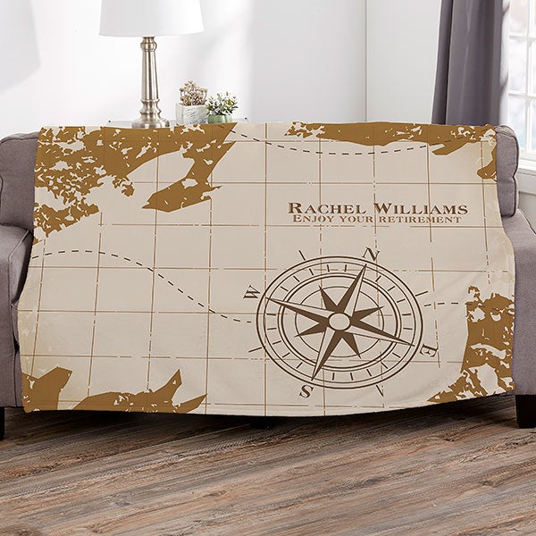 Personalized Retirement Blankets - Compass Inspired - 17384