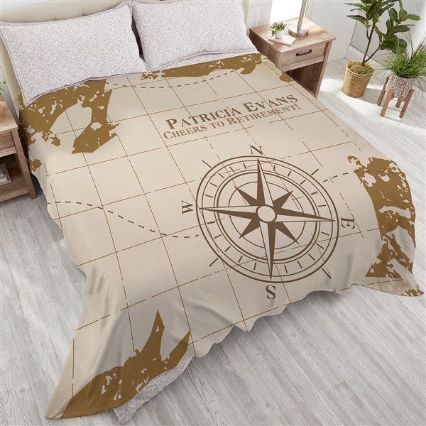 Personalized Retirement Blankets - Compass Inspired - 17384