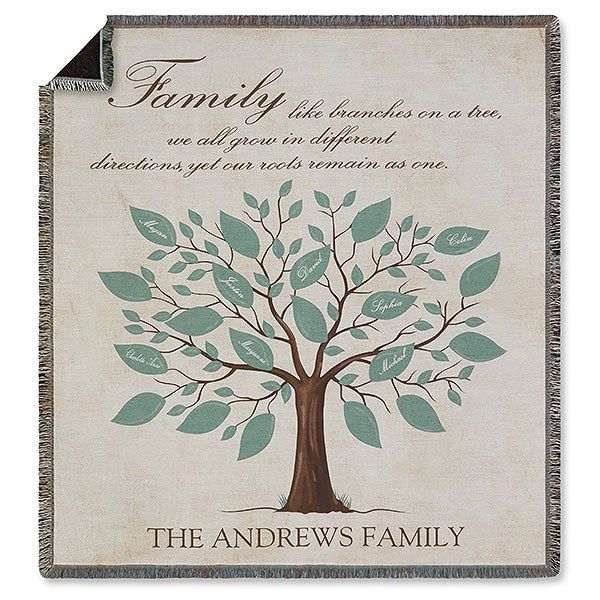 Family Tree Personalized 56x60 Woven Throw