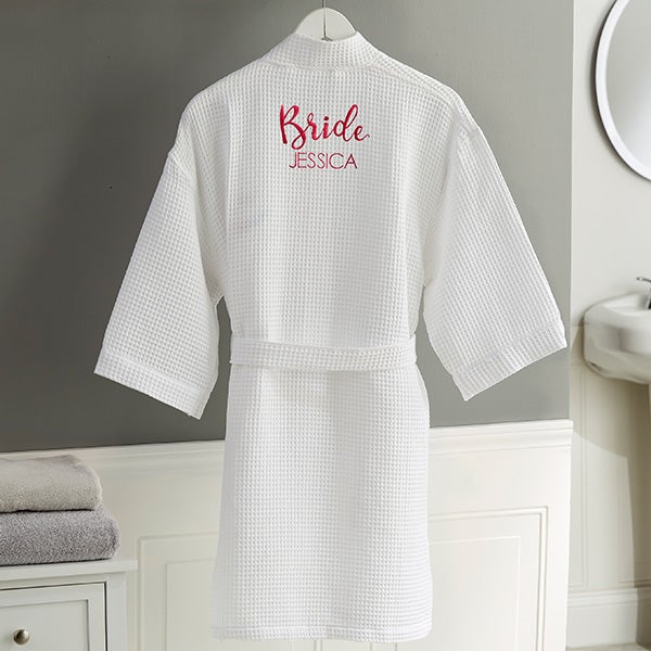 Embroidered Bridesmaid Robe And Makeup Bags - Bridal Party - 17394