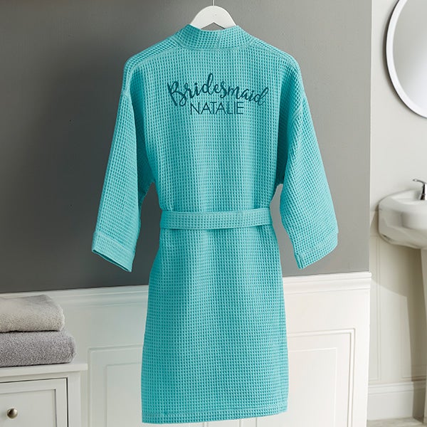 Embroidered Bridesmaid Robe And Makeup Bags - Bridal Party - 17394