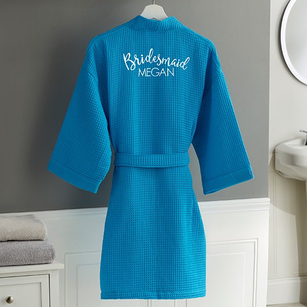 Embroidered Bridesmaid Robe And Makeup Bags - Bridal Party - 17394