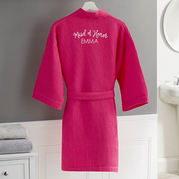 Embroidered Bridesmaid Robe And Makeup Bags - Bridal Party - 17394