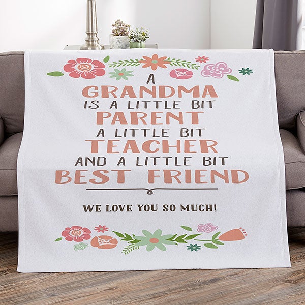 My Grandma My Friend Personalized 50x60 Sweatshirt Blanket For Her