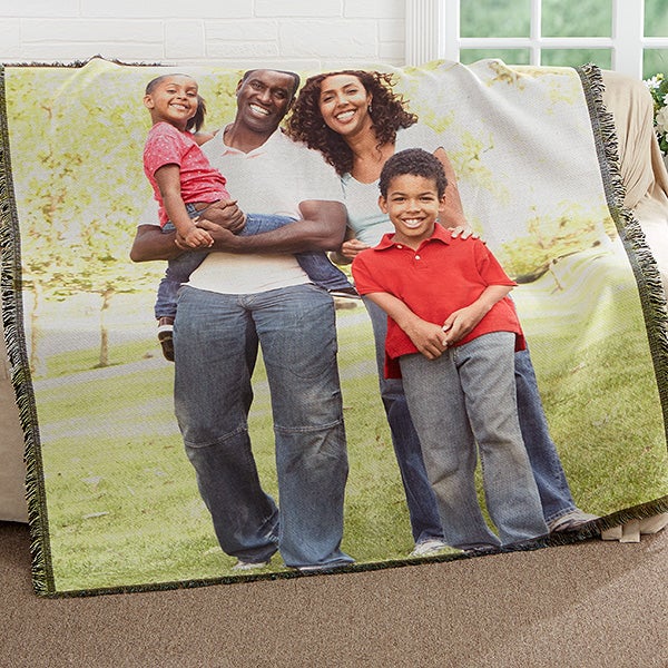 Personalized Family Photo Woven Throw - Picture It! - 17399