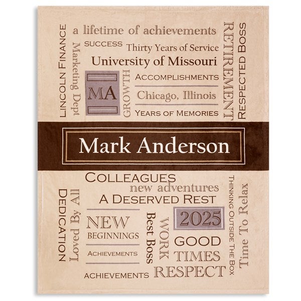 Personalized Retirement Blankets - Retirement Gifts - 17405